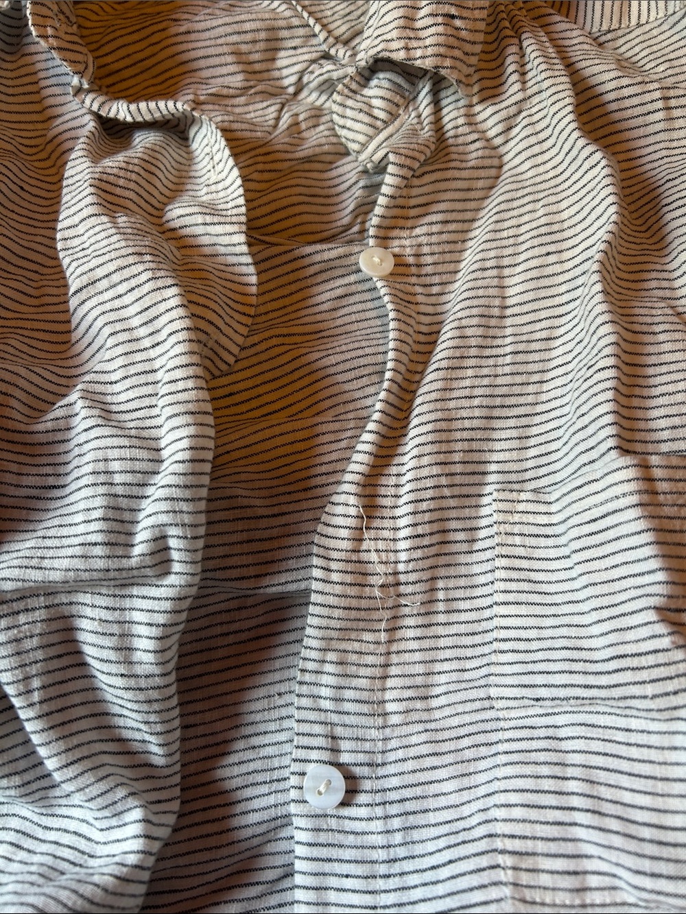 Striped Women’s Pajama Set - Cream & Light Gray - Picture 3 of 3